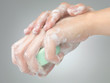 Photo: washing hands with soap washing hands with soap