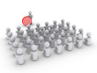 Person is showing a target to many others
