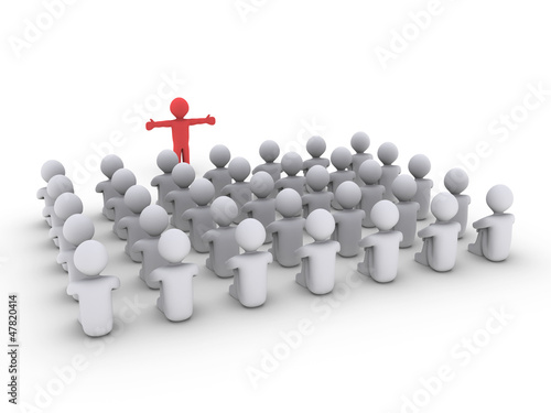 Illustration: Person is teaching many others Person is teaching many others