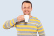 Handsome man drinking coffee