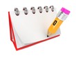 Open Blank Desktop Notebook  with Pencil.