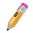 Pencil Isolated on White.