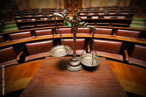 Photo: Decorative Scales of Justice in the Courtroom Decorative Scales of Justice in the Courtroom