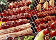 Photo: brochettes,bacon and chicken wings barbecue brochettes,bacon and chicken wings barbecue