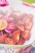 Photo: Bowl of fresh strawberries on summer picnic Bowl of fresh strawberries on summer picnic