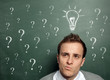 Man at the Blackboard with Idea