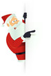 Santa Pointing White Blank Sign