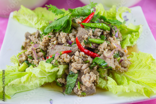 Photo: Cuisine Larb Moo Spicy Minced Pork Salad Cuisine Larb Moo Spicy Minced Pork Salad