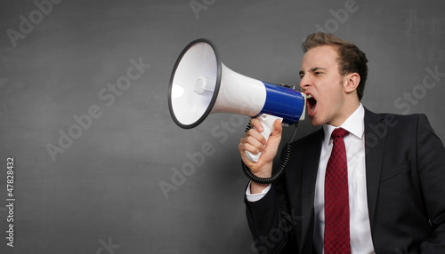 Photo: Man with Megaphone Man with Megaphone