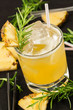 yellow drink on a black background