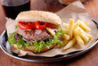 Photo: panino con hamburger - cheeseburger panino con hamburger - cheeseburger