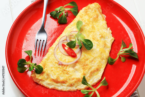 Photo: Egg omelet with fresh lamb's lettuce Egg omelet with fresh lamb's lettuce
