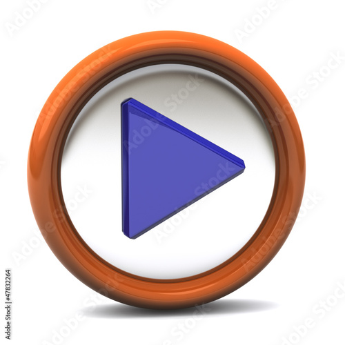 Illustration: Play button with shadow, 3d image Play button with shadow, 3d image