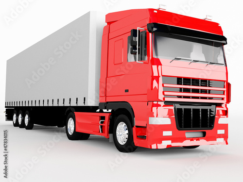 Illustration: red truck isolated on white red truck isolated on white