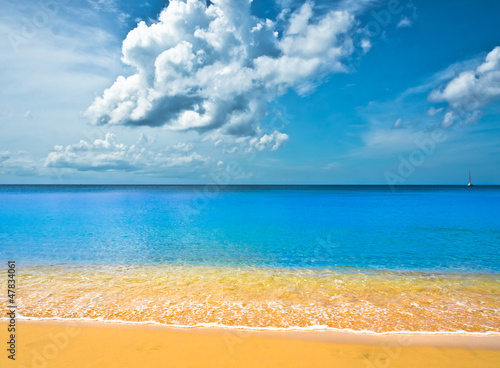 Photo: Beautiful beach in Saint Lucia, Caribbean Islands Beautiful beach in Saint Lucia, Caribbean Islands