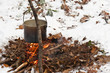 cauldron on fire
