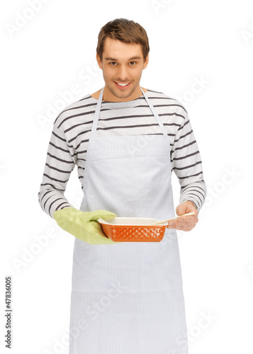 Photo: cooking man over white cooking man over white