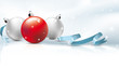 Vector: Christmas background, red bauble, snow Christmas background, red bauble, snow