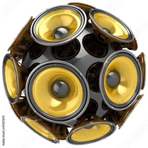 Illustration: 3D audio speakers sphere 3D audio speakers sphere