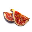 figs sliced,  isolated on white background