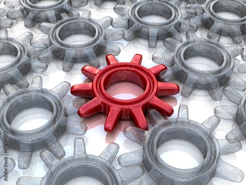 Illustration: 3d gears. Work concept. 3d gears. Work concept.