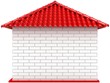 3D small house with red roof.