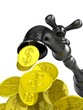  Money water flow from metal tap