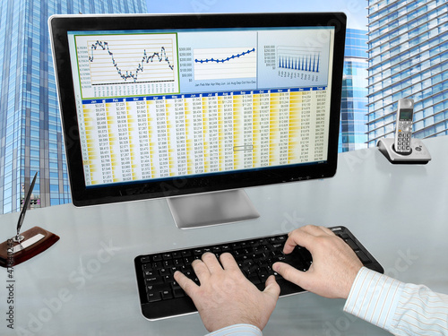 Photo: Analizing Data on Computer Analizing Data on Computer