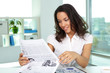Businesswoman reading news