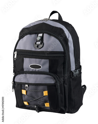 Photo: A canvas backpack with compass for student or adventure A canvas backpack with compass for student or adventure