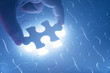 Missing jigsaw puzzle piece, completing the final puzzle piece