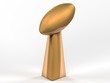 Digital render of football SuperBowl trophy on white background.