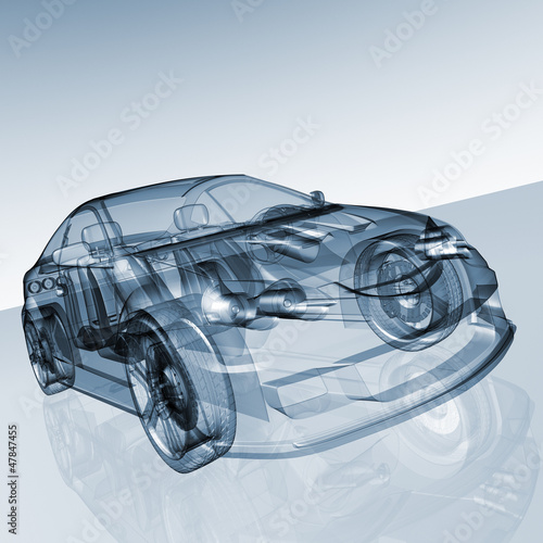 Illustration: Auto Entwicklung - CAD-Darstellung Auto Entwicklung - CAD-Darstellung