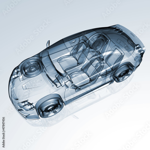 Illustration: Auto Entwicklung - CAD-Darstellung Auto Entwicklung - CAD-Darstellung