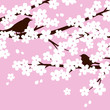 birds and cherry blossoms