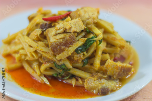 Photo: Bamboo shoots curry with crispy pork Bamboo shoots curry with crispy pork