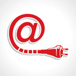 Wired Message Icon with Bulb and Plug stock vector