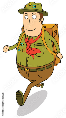 Vector: hiking fat scout hiking fat scout