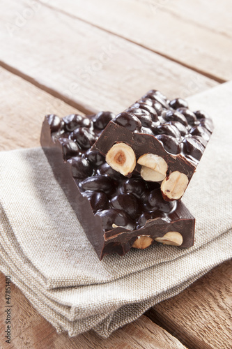 Photo: Delicious chocolate with hazelnuts Delicious chocolate with hazelnuts