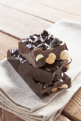 Photo: Delicious chocolate with hazelnuts Delicious chocolate with hazelnuts