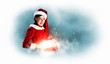 beautiful girl in santa costume