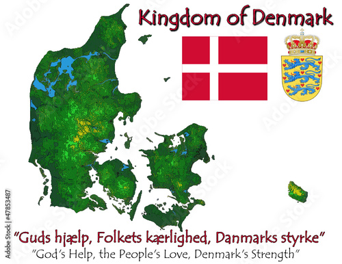 Vector: Denmark Europe national emblem map symbol motto Denmark Europe national emblem map symbol motto