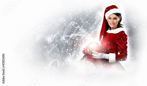 Photo: beautiful girl in santa costume beautiful girl in santa costume