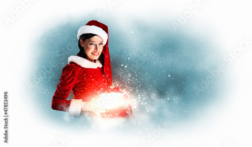Photo: beautiful girl in santa costume beautiful girl in santa costume