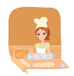 Housewife serving cookies