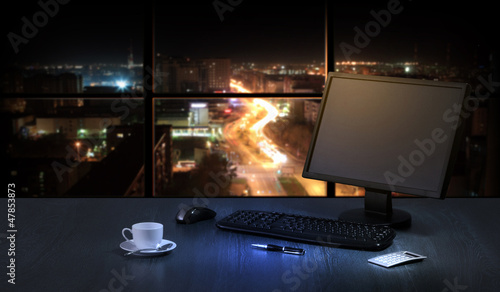 Photo: Office at night Office at night