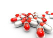 red pills isolated on white