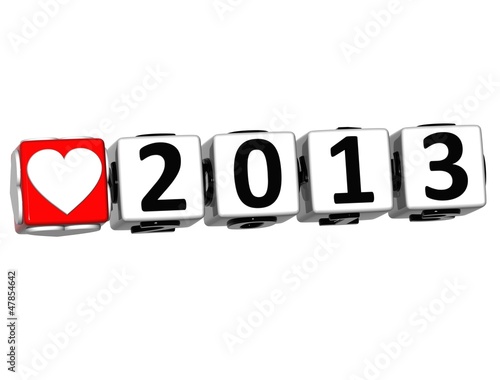 Illustration: 3D Love 2013 Button Click Here Block Text 3D Love 2013 Button Click Here Block Text