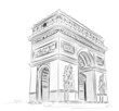 Vector World famous landmark collection : Arc de Triomphe , Pari