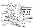 The man who speaks in monosyllables goes to center.
